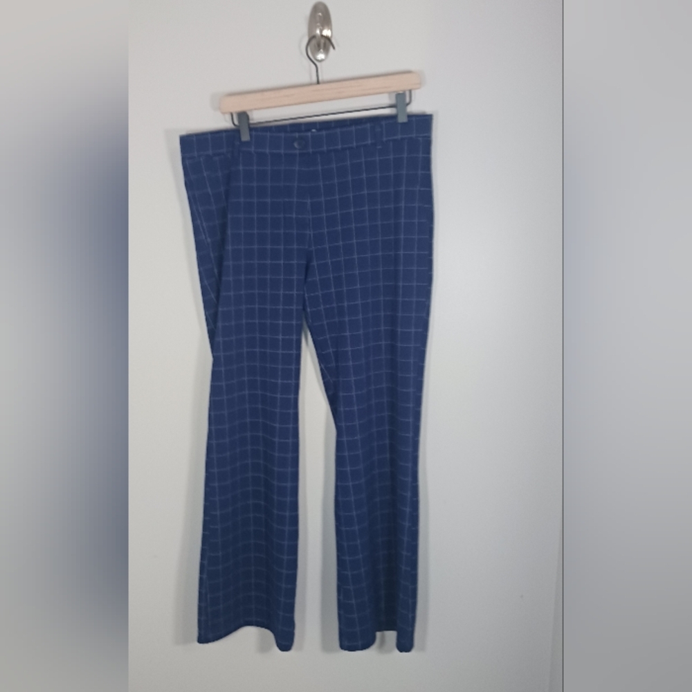 Betabrand Windowpane Plaid Stretch Career Workwear Pants Size XL Petite Short